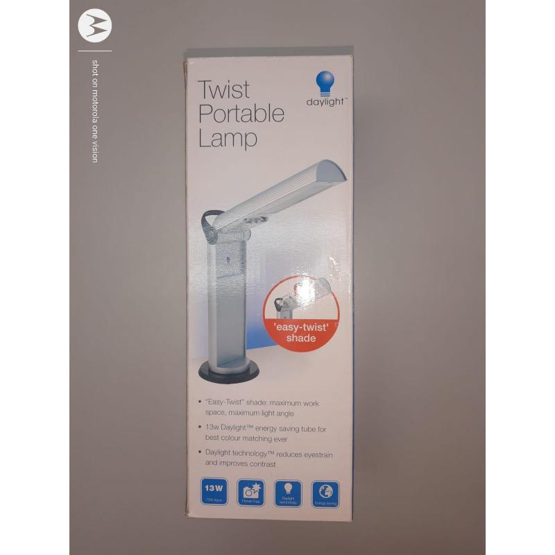 Twist portable lamp white