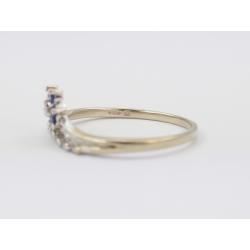 Veiling van een 14kt witgouden ring met saffier en diamant bij ProVeiling