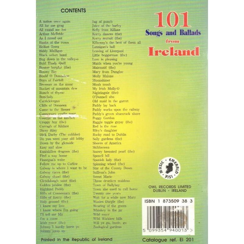 101 Songs and Ballads from Ireland