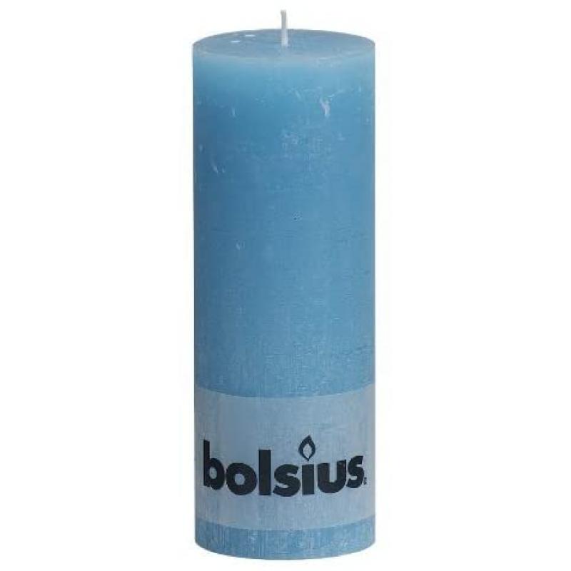 Bolsius rustieke stompkaars 190/68 aqua