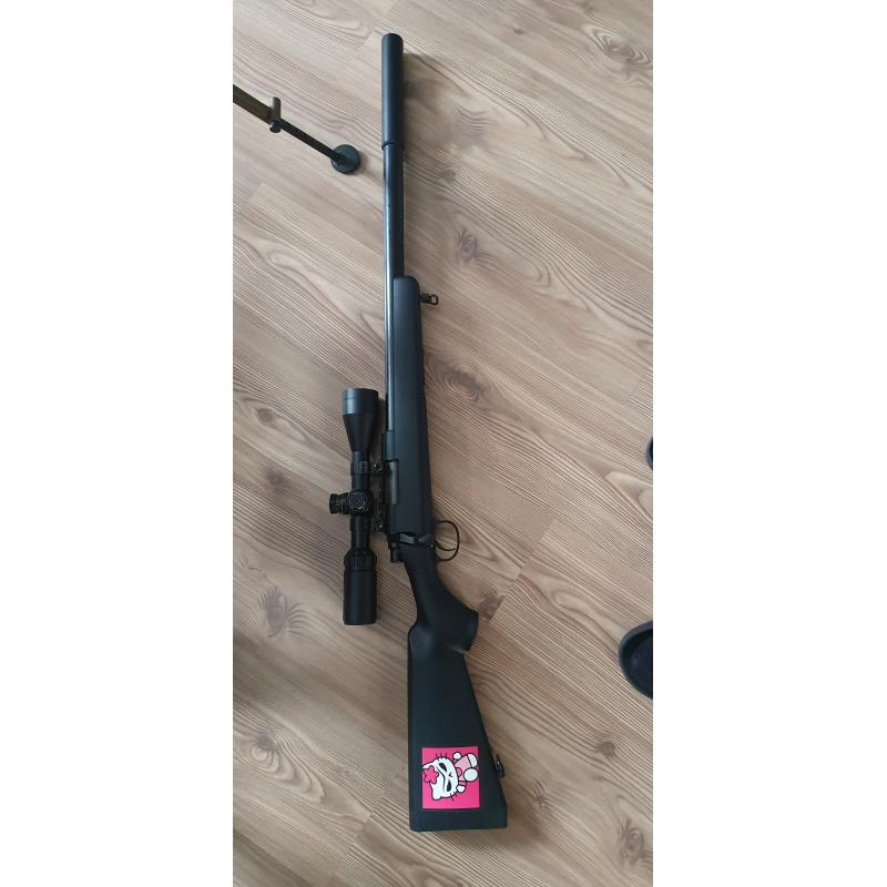 tokyo marui vsr 10 met silencer fully upgraded   scope   koffer