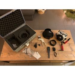 Ikelite Underwater photography kit for Sony Alpha A7 III, A7R III, A9 set up with 16-34 f4 lens.