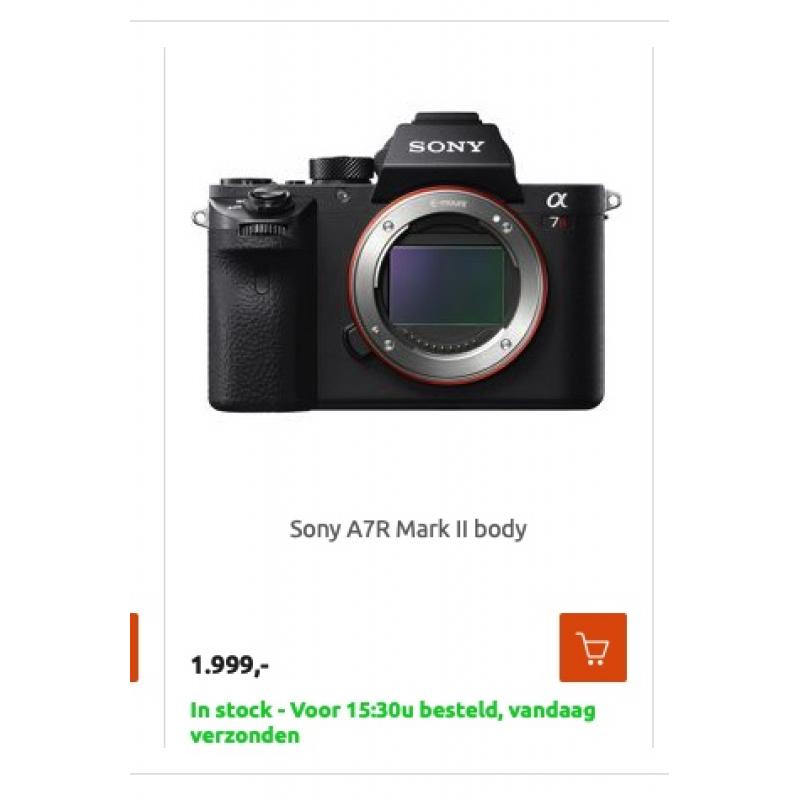 Sony Camera A7R2 BODY - bijna nieuw - Geen schade - steeds onder garantie