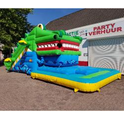 Te koop happende krokodil van jb inflatables Springkussen Glijbaan