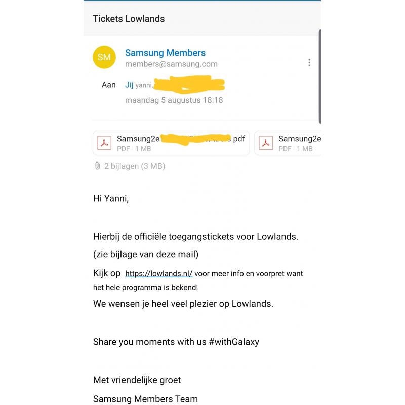 2x Lowlands 2019 tickets