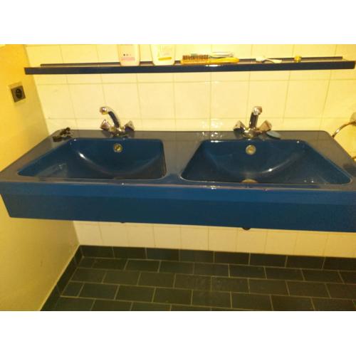 Retro stalen dubbele lavabo