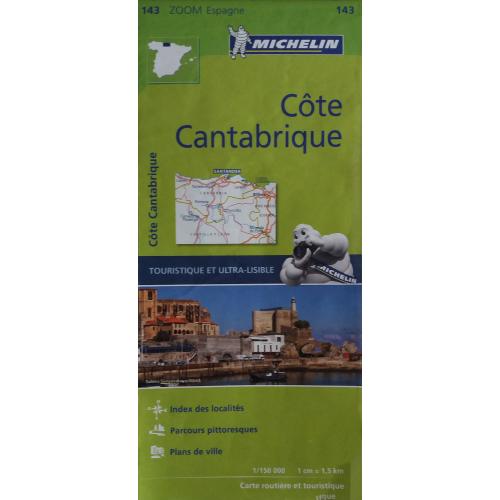 Michelin kaart  nr 143 Côte Cantabrique Spanje