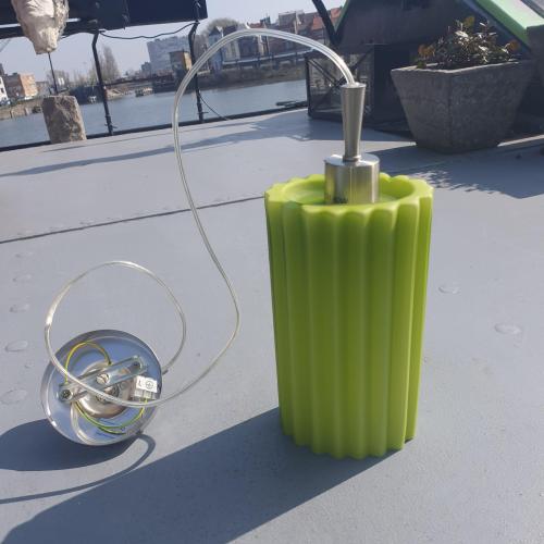 Hanglampen in glas en in mooi groene kleur