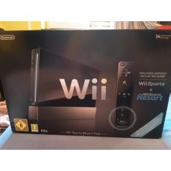 Wii console zwart met games