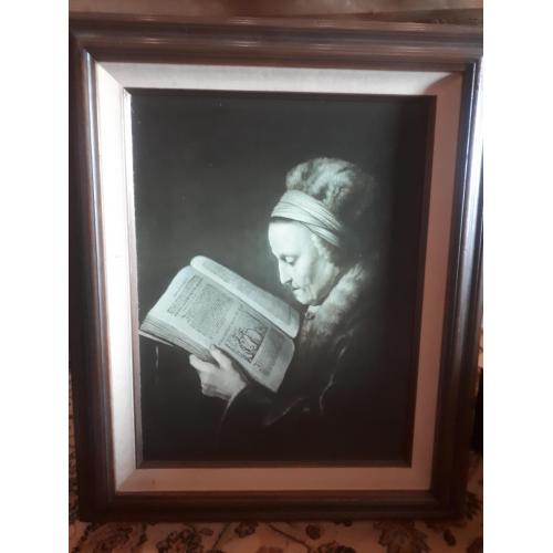 Schilderij "De lezende oude vrouw" van Rembrandt