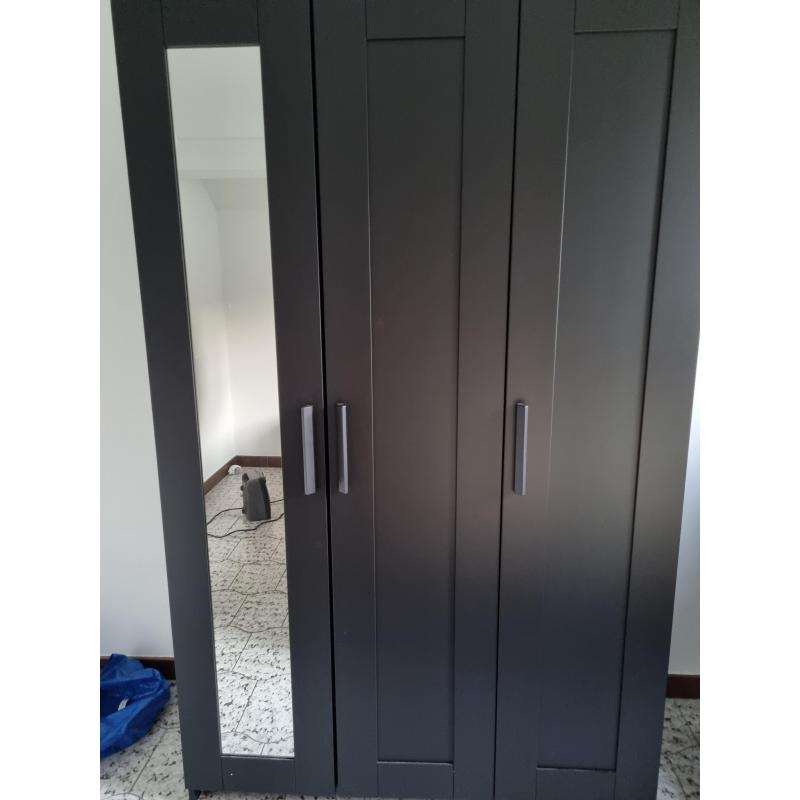 black wardrobe 90% new with mirror