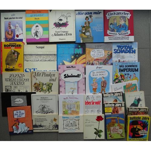 Lot van 30 duitse cartoon & karikatuurboeken