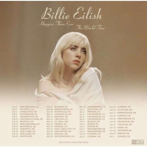 Billie Eilish 4x tickets 18 juni