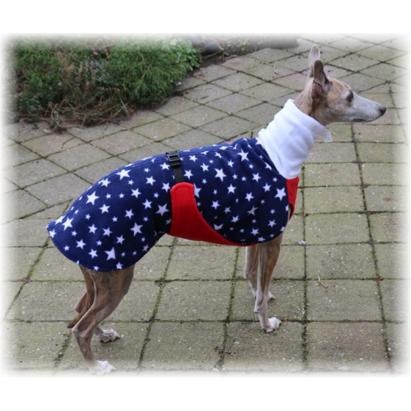 Whippet jasje in de kleuren van de Amerikaanse vlag