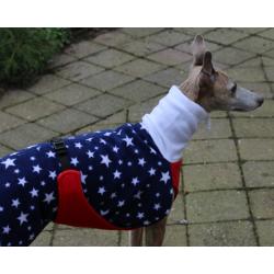 Whippet jasje in de kleuren van de Amerikaanse vlag