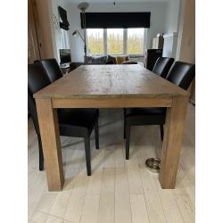 Eettafel in teakhout