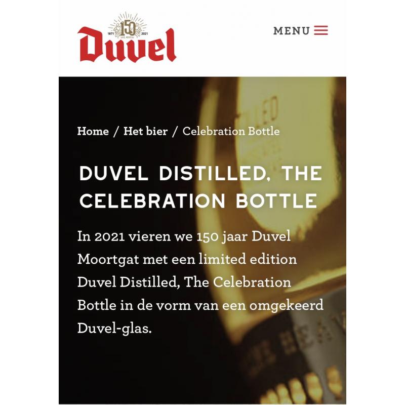 Duvel whiskey ter ere van 150 jarig bestaan van Duvel