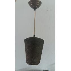 Vintage hanglamp van verkoperd staaldraad