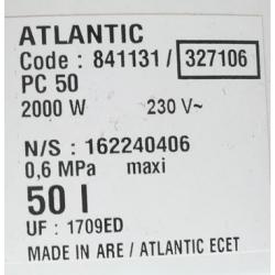 Atlantic 327106  50lvm elektrische boiler