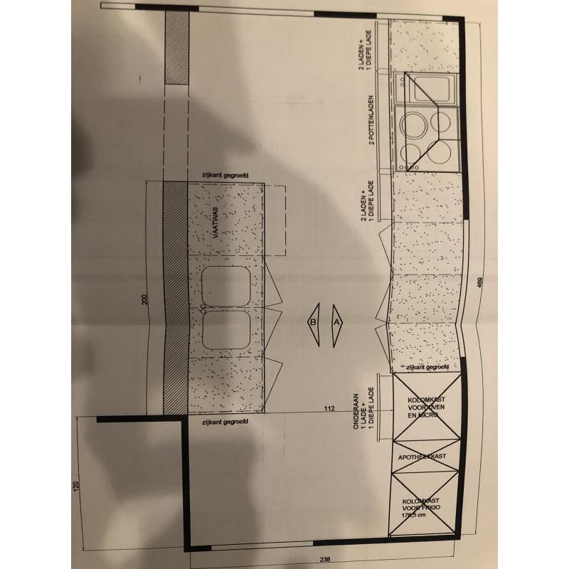 Keuken in parallel opstelling ZELF TE DEMONTEREN