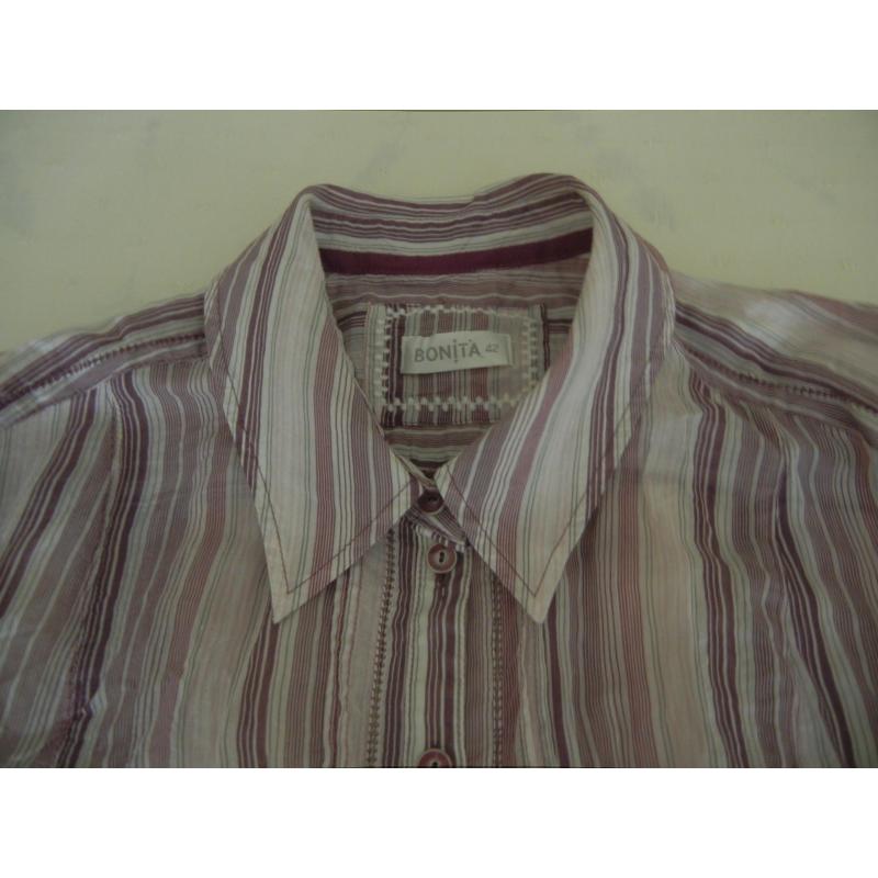 Nieuw: Paars-roze-wit blouse voor dames - merk Bonita - maat 42