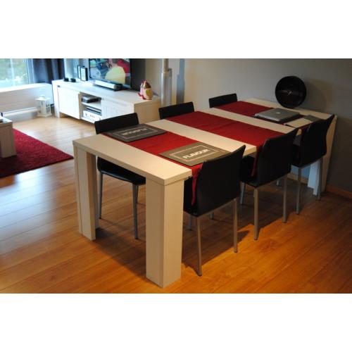 Eettafel in witte es 220 x 95 cm