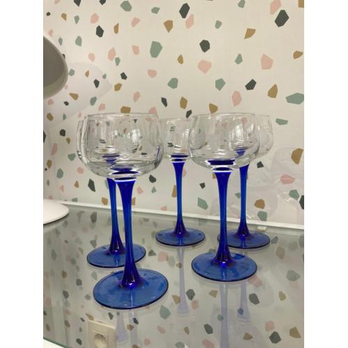 Luminarc  blauwe wijn glazen