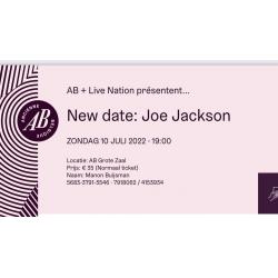 2x ticket Joe Jackson 10 juli Brussel met gratis drankje