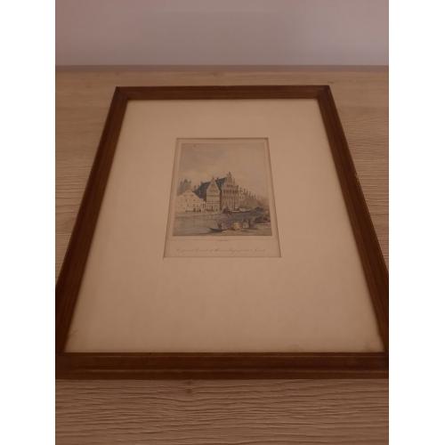 Litho "Le grand Canal et Maisons Espagnoles à Gand"