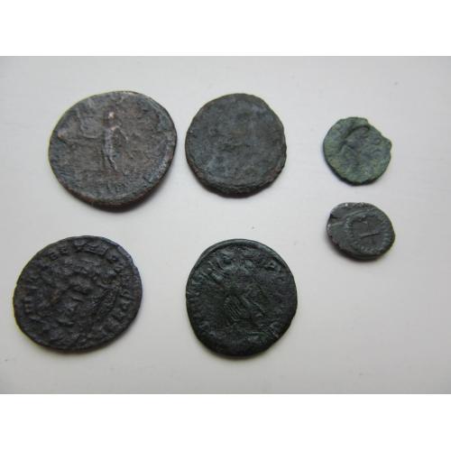 Lot van 6 Romeinse munten