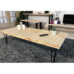 Salontafel Boomstam massief Eik Met hairpin poten (3punt)