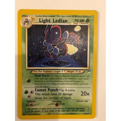 Light Ledian - 24/105 - Rare NM Neo Destiny Pokemon 3DY