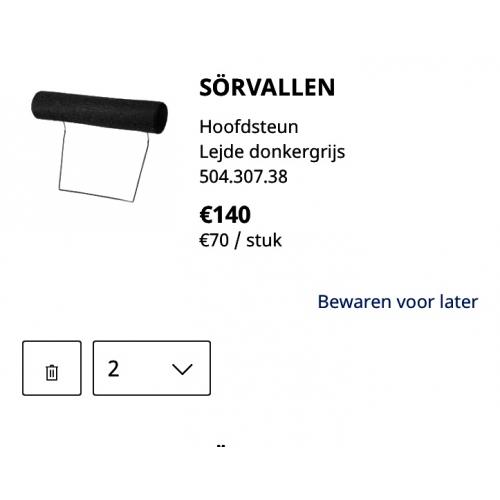 Hoofdsteunen voor zetel Sörvallen