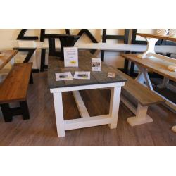 Massieve luxe eiken kloostertafel actie nu 418,-