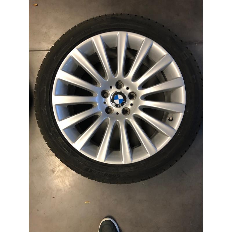 4 Originele velgen BMW 19" als nieuw, Continental winterb 7/8mm