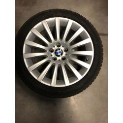 4 Originele velgen BMW 19" als nieuw, Continental winterb 7/8mm