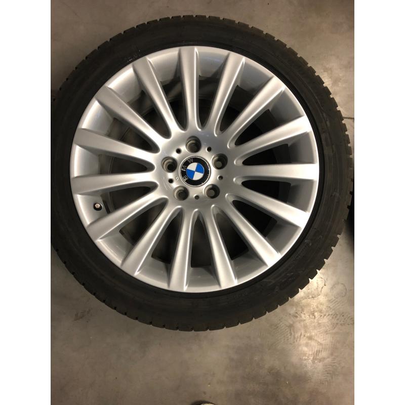 4 Originele velgen BMW 19" als nieuw, Continental winterb 7/8mm