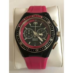 Technomarine horloge zwarte klok met roze en 2 banden erbij