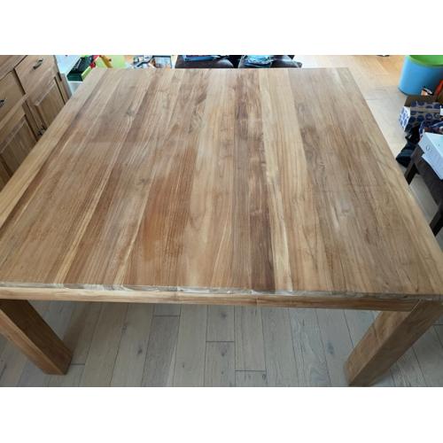 Tafel in volle teak 1,5x1,5mtr