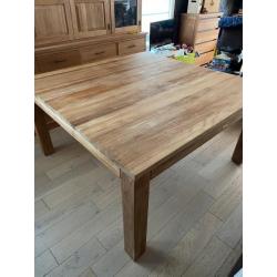 Tafel in volle teak 1,5x1,5mtr