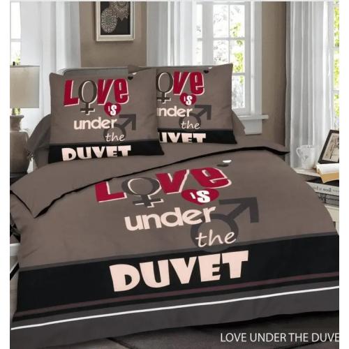 Kasteel dekbedovertrek Love under duvet, eenpersoons