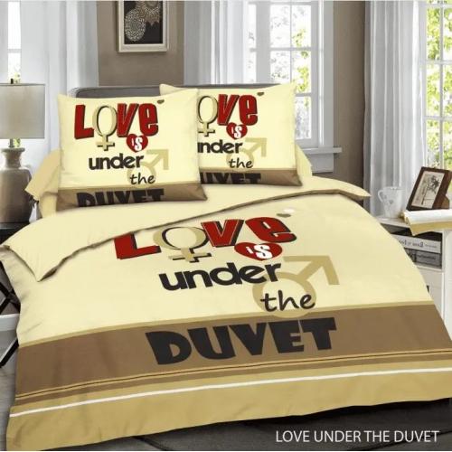 Kasteel dekbedovertrek Love under duvet, eenpersoons