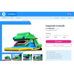 Te koop happende krokodil van jb inflatables Springkussen Glijbaan