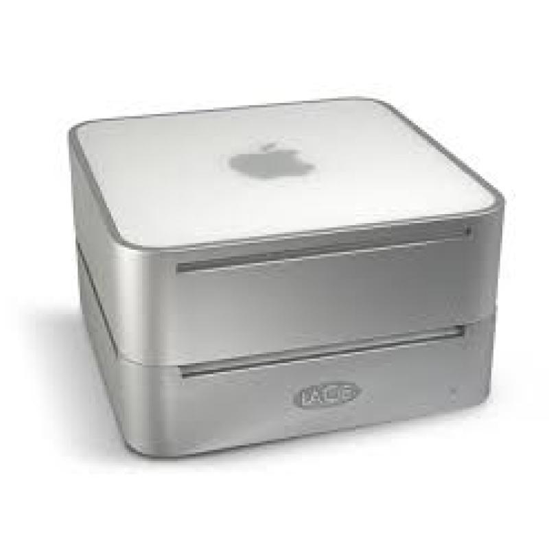 Te Koop een Mac Mini 2.1 Intel Core 2 Duo met Serienummer YM8331YYYL1 met 1,83 Ghz met draadloos internet en een 18 Inch Dell Lcd en een Set Apple Speakers Enz.