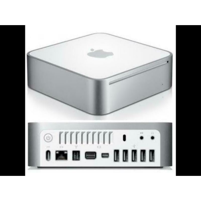 Te Koop Mac Mini 3.1 met 2,26 Ghz Intel Core 2 Duo YM008B819G95 met draadloos internet en de stroomadapter en een Apple Usb Toetsenbord met draad en een Apple Mighty Usb Mouse met draad.