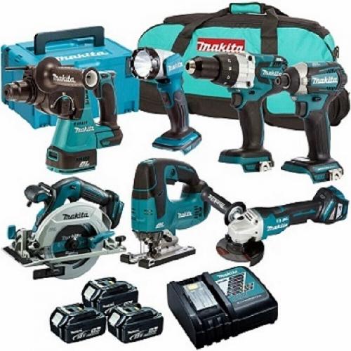 Makita DLX6068PT9 18V 9-delige combo-set met 3 x 5,0 Ah accu&#039;s oplader en tas