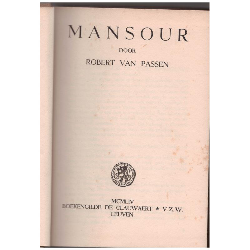 Robert Van Passen - Mansour