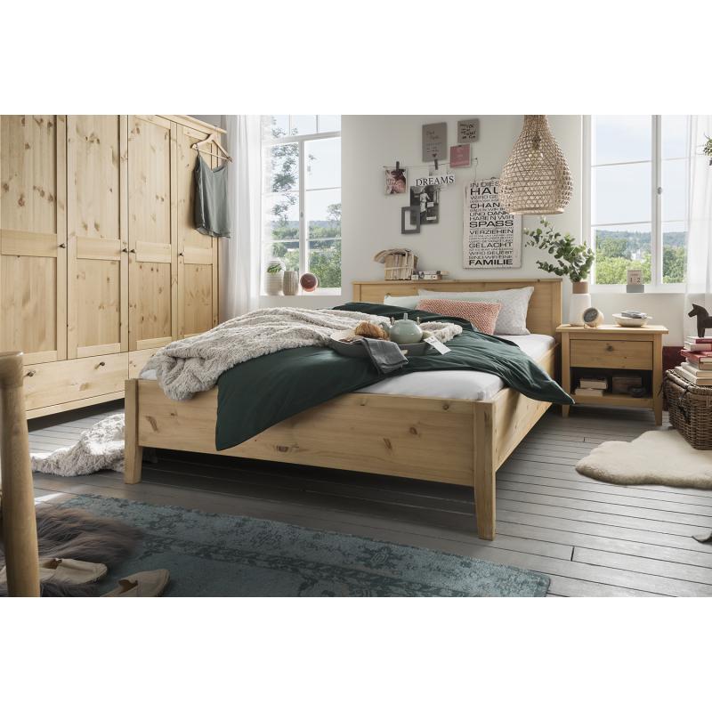 Tweepersoons bed Emile. Massief grenen hout.