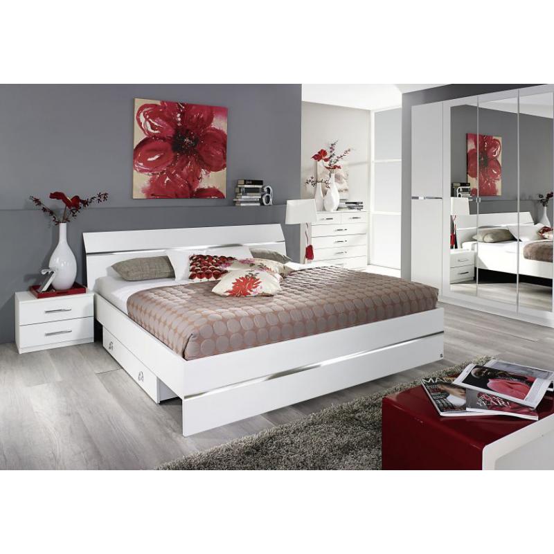 Complete slaapkamer 180 Blanche met bodem en comfort matras