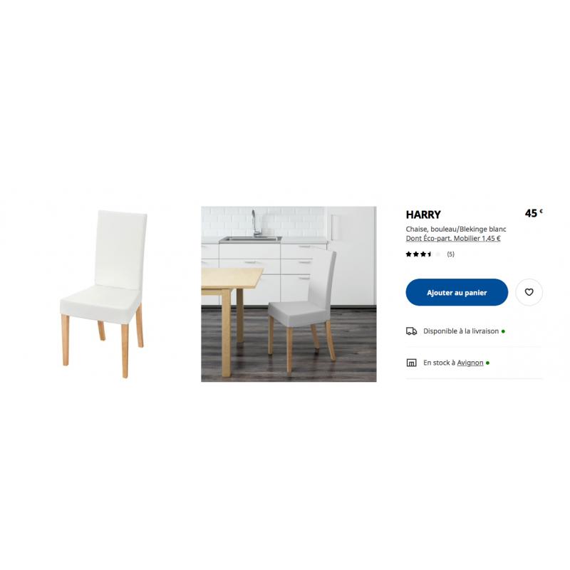 Eettafel stoelen (wit) Harry Ikea (5)